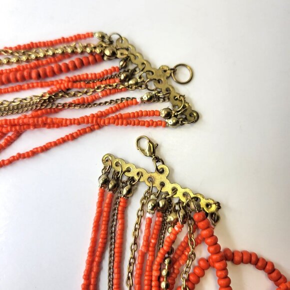 Multistrand Orange Long Necklace - Picture 7 of 12